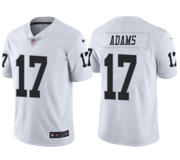 Men's Las Vegas Raiders #17 Davante Adams White Vapor Limited Stitched Jersey Men's Las Vegas Raiders #17 Davante Adams White Vapor Limited Stitched Jersey